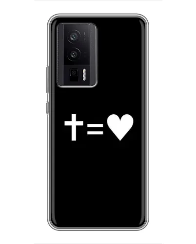 Чехол для Xiaomi POCO F5 Pro с картинкой «Крест и Сердце»