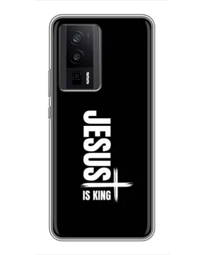 Чехол для Xiaomi POCO F5 Pro с картинкой «Вертикаль веры Jesus»