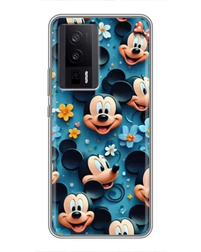 Чехол для Xiaomi POCO F5 Pro с картинкой «Паттерн Микки и Минни»