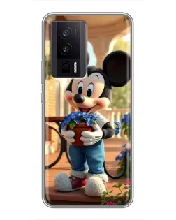 Чехол для Xiaomi POCO F5 Pro с картинкой «Микки садовод»