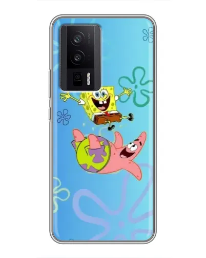 Чехол для Xiaomi POCO F5 Pro с картинкой «Спанч Боб и Патрик»