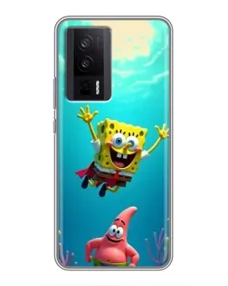 Чохол для Xiaomi POCO F5 Pro з картинкою «Спанч Боб під водою»
