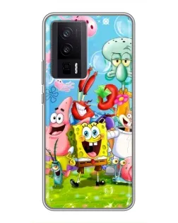 Чохол для Xiaomi POCO F5 Pro з картинкою «Губка Боб та друзі»