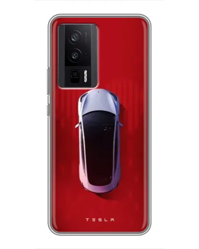 Чехол для Xiaomi POCO F5 Pro с картинкой «Tesla Top View»