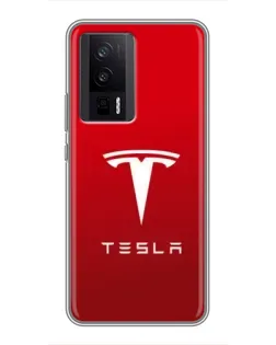Чехол для Xiaomi POCO F5 Pro с картинкой «Tesla Red Classic»