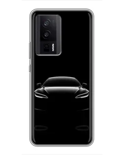 Чехол для Xiaomi POCO F5 Pro с картинкой «Силуэт Tesla Night»