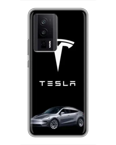 Чехол для Xiaomi POCO F5 Pro с картинкой «Tesla Model Y»