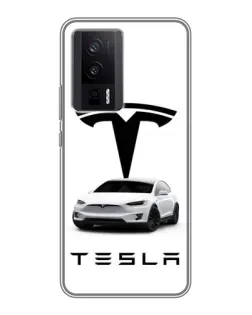 Чехол для Xiaomi POCO F5 Pro с картинкой «Tesla White Style»