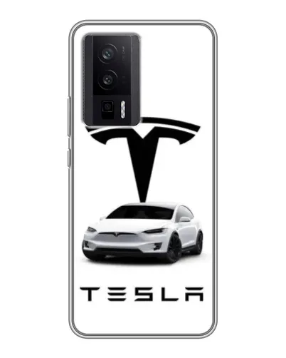Чехол для Xiaomi POCO F5 Pro с картинкой «Tesla White Style»