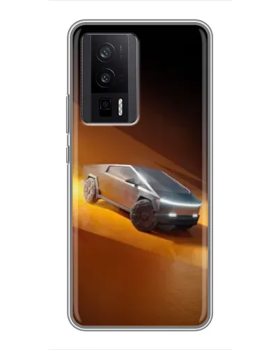 Чехол для Xiaomi POCO F5 Pro с картинкой «Cybertruck в пустыне»