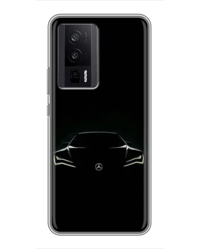 Чехол для Xiaomi POCO F5 Pro с картинкой «Mercedes — силуэт авто» Чехол для Xiaomi POCO F5 Pro с картинкой «Mercedes — силуэт авто»