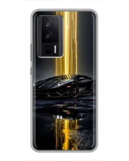 Чехол для Xiaomi POCO F5 Pro с картинкой «Ночной Lamborghini драйв»