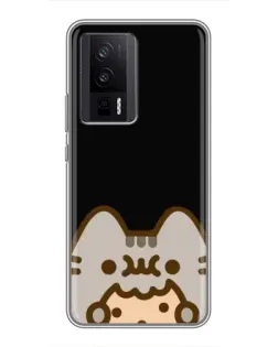 Чехол для Xiaomi POCO F5 Pro с картинкой «Пушин на черном»