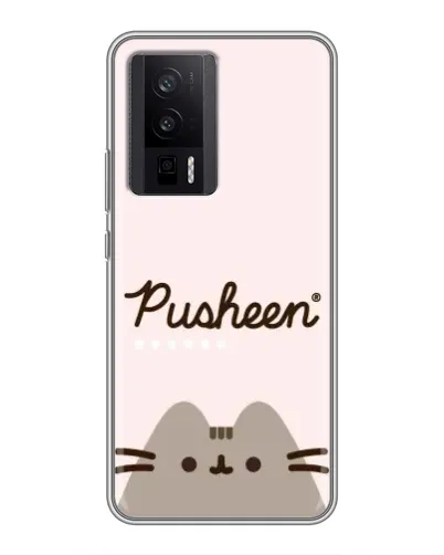 Чехол для Xiaomi POCO F5 Pro с картинкой «Pusheen логотип» Чехол для Xiaomi POCO F5 Pro с картинкой «Pusheen логотип»