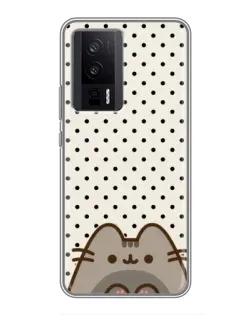 Чехол для Xiaomi POCO F5 Pro с картинкой «Пушин в горошек»