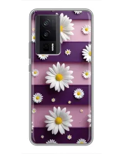 Чехол для Xiaomi POCO F5 Pro с картинкой «Ромашки на фиолетовом»
