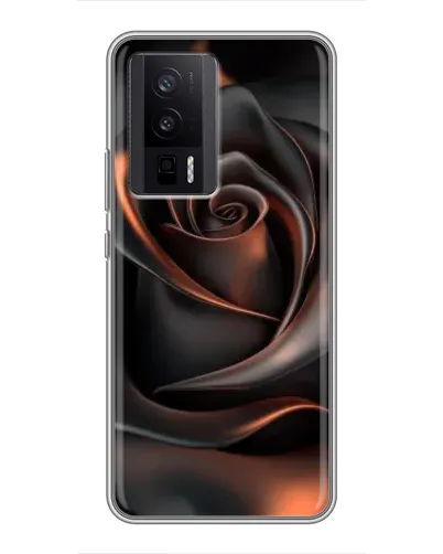 Чехол для Xiaomi POCO F5 Pro с картинкой «Шелковая черная роза»
