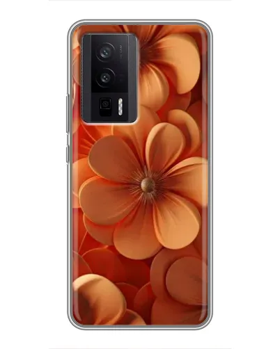 Чехол для Xiaomi POCO F5 Pro с картинкой «Оранжевый макро цветок»