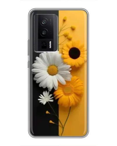 Чехол для Xiaomi POCO F5 Pro с картинкой «Подсолнух и ромашка»