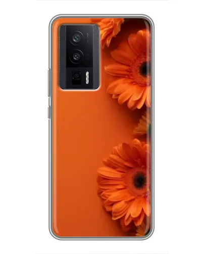 Чехол для Xiaomi POCO F5 Pro с картинкой «Оранжевые герберы»