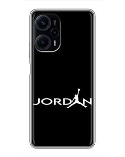 Чехол для Xiaomi POCO F5 с картинкой «Jordan White Logo»