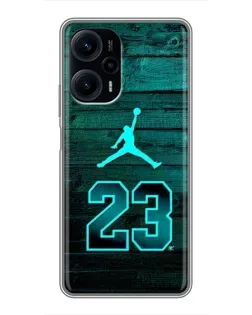 Чехол для Xiaomi POCO F5 с картинкой «Jordan Cyan 23»