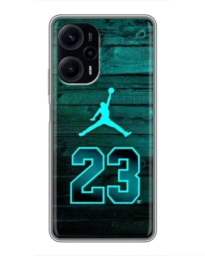 Чехол для Xiaomi POCO F5 с картинкой «Jordan Cyan 23» Чехол для Xiaomi POCO F5 с картинкой «Jordan Cyan 23»