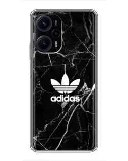 Чехол для Xiaomi POCO F5 с картинкой «Белый мрамор Adidas»