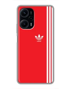 Чехол для Xiaomi POCO F5 с картинкой «Красный минимализм Adidas»