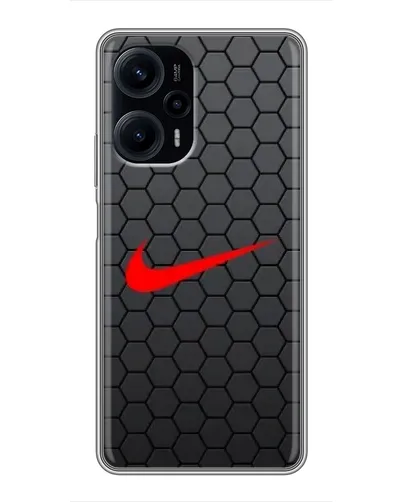 Чехол для Xiaomi POCO F5 с картинкой «Nike — карбоновая сетка»