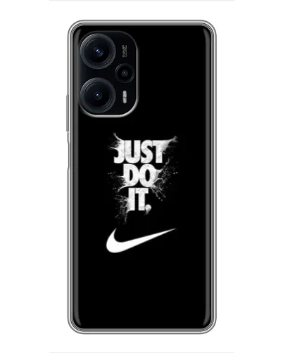 Чехол для Xiaomi POCO F5 с картинкой «Текстовый принт Nike»