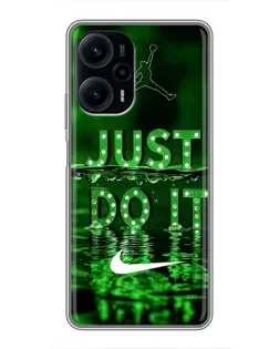 Чехол для Xiaomi POCO F5 с картинкой «Зеленый неоновый Nike»