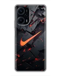 Чехол для Xiaomi POCO F5 с картинкой «Nike — эффект разломов»