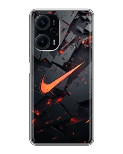 Чехол для Xiaomi POCO F5 с картинкой «Nike — эффект разломов»