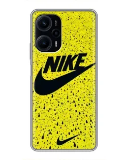 Чехол для Xiaomi POCO F5 с картинкой «Желтый текстурный Nike»