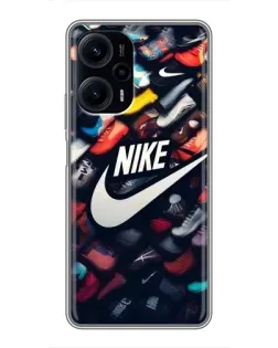 Чехол для Xiaomi POCO F5 с картинкой «Коллекция кроссовок Nike»
