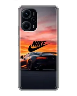 Чехол для Xiaomi POCO F5 с картинкой «Nike и суперкар»