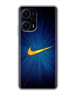 Чехол для Xiaomi POCO F5 с картинкой «Синий пульс Nike» Чехол для Xiaomi POCO F5 с картинкой «Синий пульс Nike»