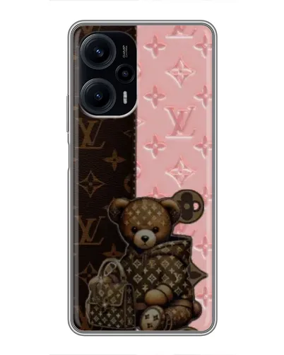 Чохол для Xiaomi POCO F5 з картинкою «Ведмедик у стилі LV»