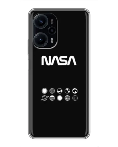 Чехол для Xiaomi POCO F5 с картинкой «NASA — технический принт»