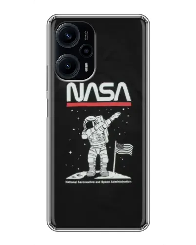 Чехол для Xiaomi POCO F5 с картинкой «NASA — шагаем по Луне»