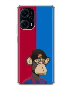Чехол для Xiaomi POCO F5 с картинкой «Bored Ape — фанат Барсы»