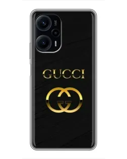 Чехол для Xiaomi POCO F5 с картинкой «Золотой логотип Gucci»