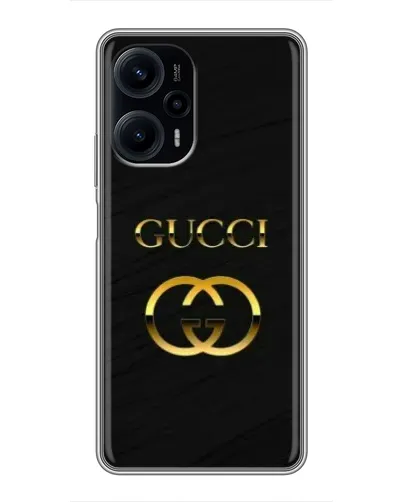 Чехол для Xiaomi POCO F5 с картинкой «Золотой логотип Gucci»