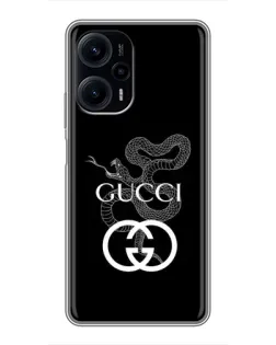 Чехол для Xiaomi POCO F5 с картинкой «Gucci — серебряная змея»