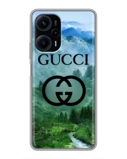 Чехол для Xiaomi POCO F5 с картинкой «Gucci — горный пейзаж»