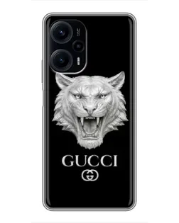 Чохол для Xiaomi POCO F5 з картинкою «Gucci — срібний лев» Чохол для Xiaomi POCO F5 з картинкою «Gucci — срібний лев»