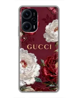 Чохол для Xiaomi POCO F5 з картинкою «Gucci — бордові троянди» Чохол для Xiaomi POCO F5 з картинкою «Gucci — бордові троянди»