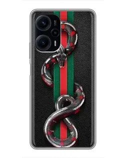 Чохол для Xiaomi POCO F5 з картинкою «Gucci — змія на смузі» Чохол для Xiaomi POCO F5 з картинкою «Gucci — змія на смузі»
