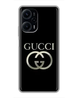 Чохол для Xiaomi POCO F5 з картинкою «Gucci — золото на чорному» Чохол для Xiaomi POCO F5 з картинкою «Gucci — золото на чорному»